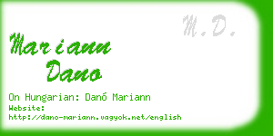 mariann dano business card